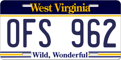 WV license plate OFS962