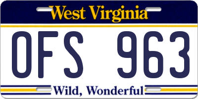 WV license plate OFS963