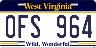 WV license plate OFS964