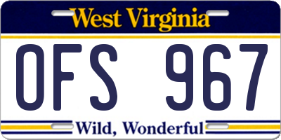 WV license plate OFS967