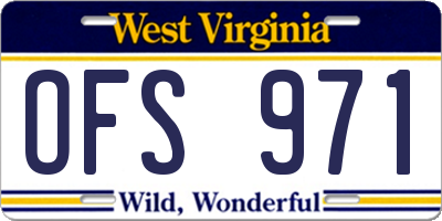 WV license plate OFS971