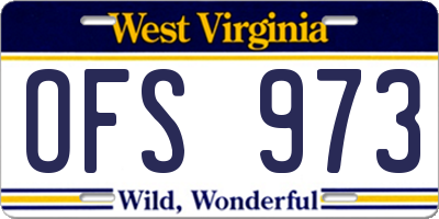 WV license plate OFS973