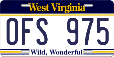 WV license plate OFS975