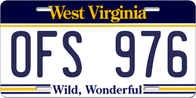 WV license plate OFS976
