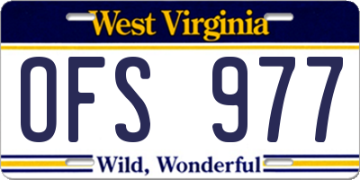 WV license plate OFS977