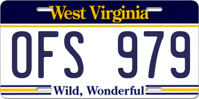 WV license plate OFS979