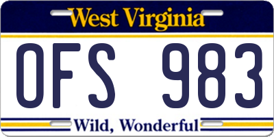 WV license plate OFS983