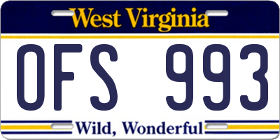 WV license plate OFS993