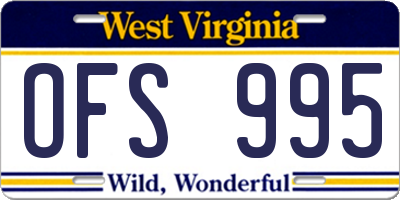 WV license plate OFS995