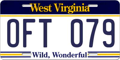 WV license plate OFT079