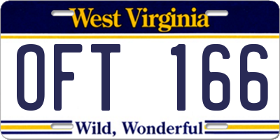WV license plate OFT166