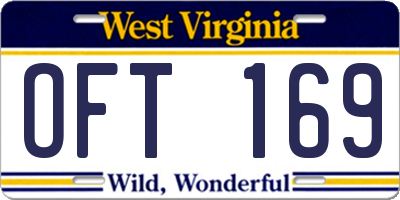 WV license plate OFT169