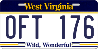 WV license plate OFT176