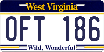 WV license plate OFT186