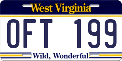 WV license plate OFT199