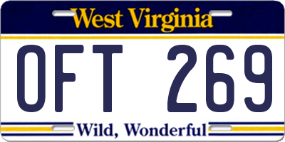 WV license plate OFT269
