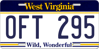 WV license plate OFT295