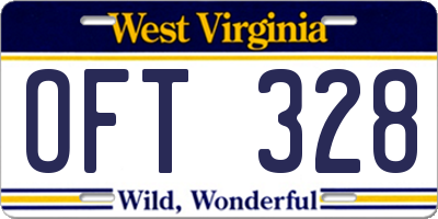 WV license plate OFT328