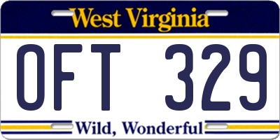 WV license plate OFT329