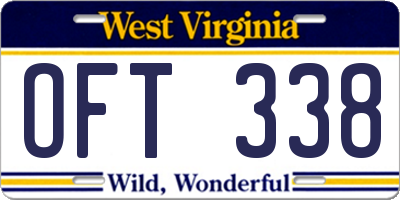 WV license plate OFT338