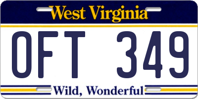 WV license plate OFT349