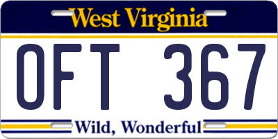 WV license plate OFT367