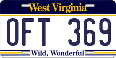 WV license plate OFT369