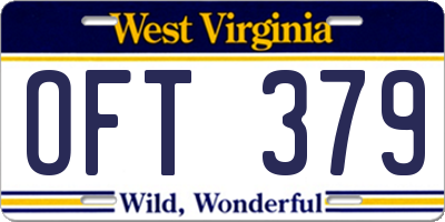 WV license plate OFT379