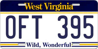 WV license plate OFT395