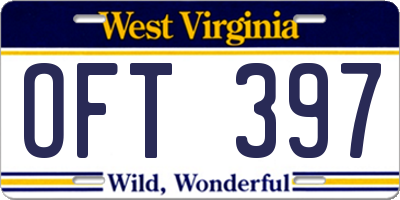 WV license plate OFT397