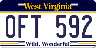 WV license plate OFT592