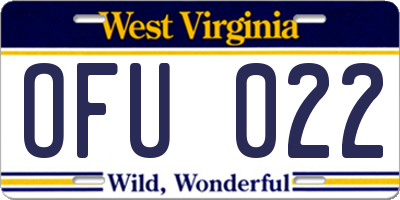 WV license plate OFU022