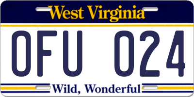 WV license plate OFU024
