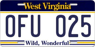 WV license plate OFU025