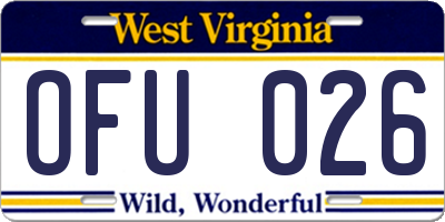 WV license plate OFU026
