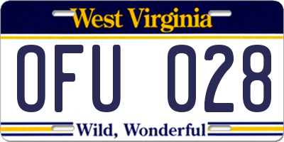WV license plate OFU028