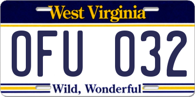 WV license plate OFU032
