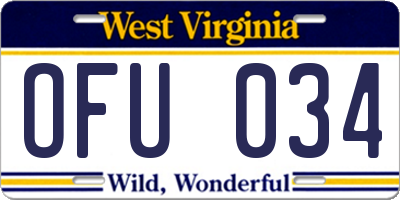 WV license plate OFU034