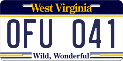 WV license plate OFU041