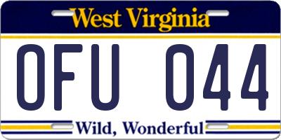 WV license plate OFU044