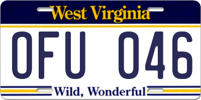 WV license plate OFU046