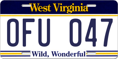 WV license plate OFU047