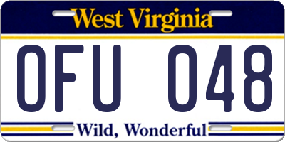 WV license plate OFU048