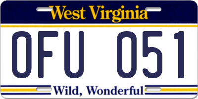 WV license plate OFU051