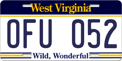 WV license plate OFU052