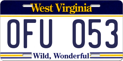 WV license plate OFU053