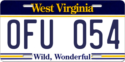 WV license plate OFU054