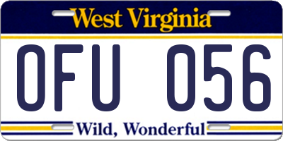 WV license plate OFU056