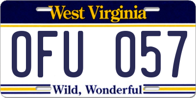 WV license plate OFU057
