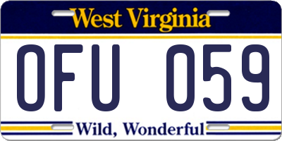 WV license plate OFU059